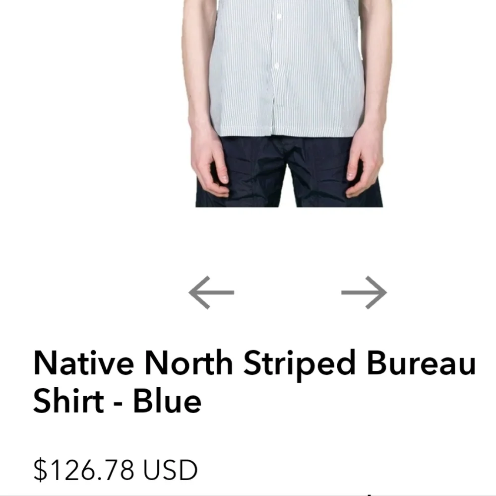 Native North Men's Blue Striped Bureau Shirt Button Up Front Size Large - Picture 5 of 9